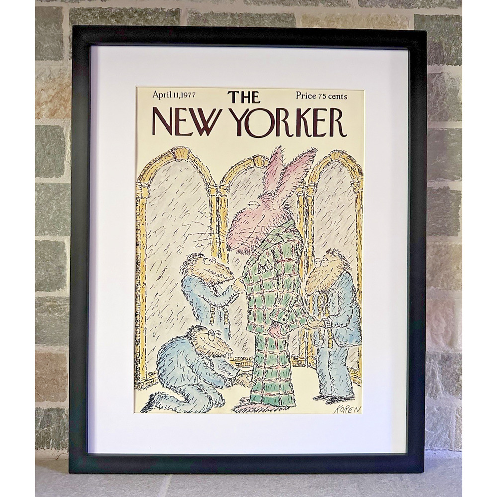 Framed 1977 The New Yorker April 11 Magazine Cover Ed Koren Fancy Suit